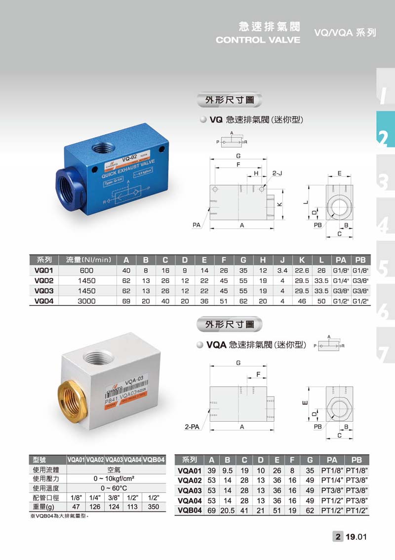 VQ/VQA 急速排气阀